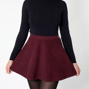 American Apparel Wine Burgundy Corduroy Circle Skirt